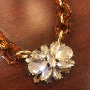 Tortoise and stone statement necklace